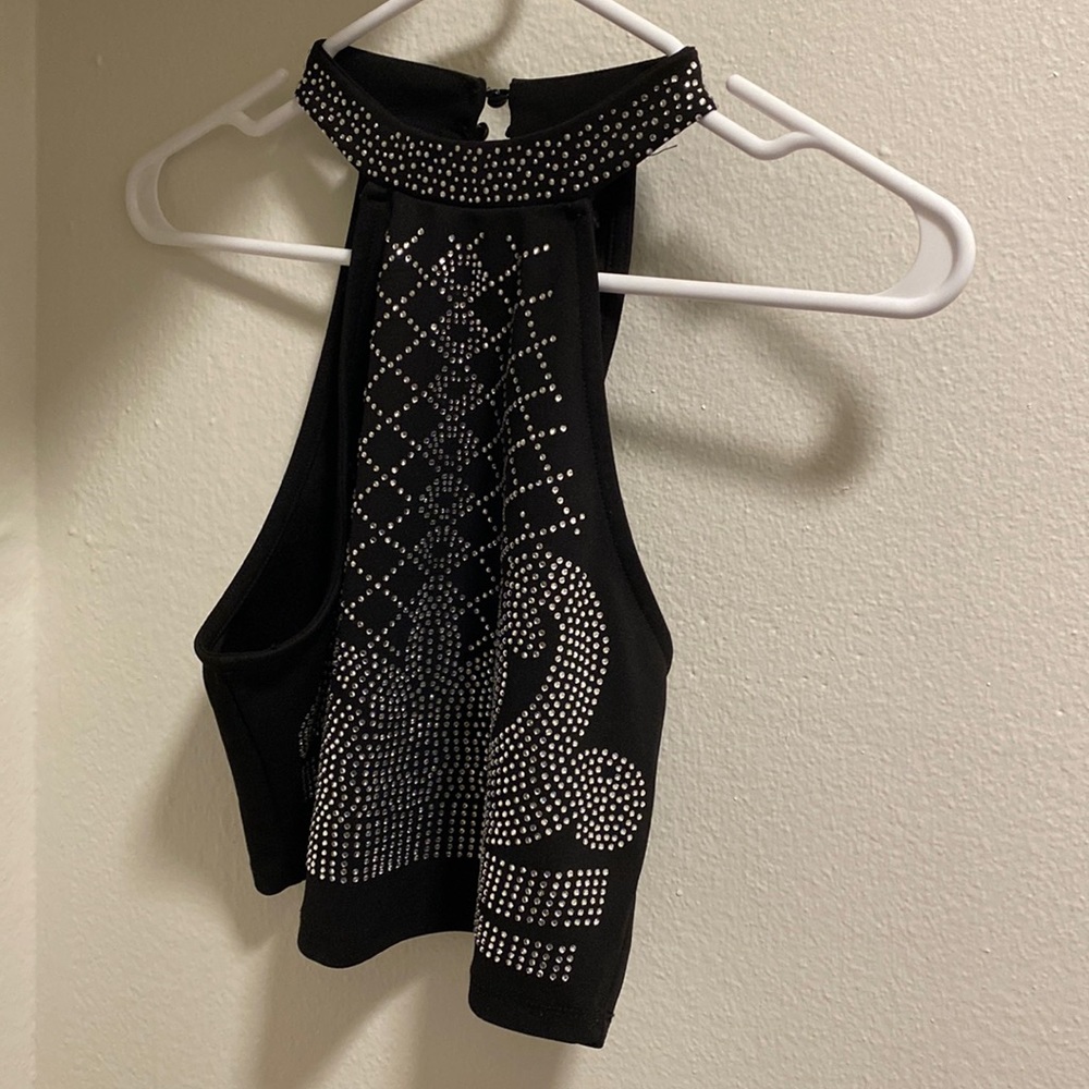 Short sleeve blinged High waist